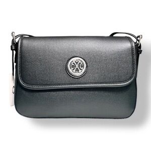 Christian Lacroix Black Crossbody Bag with Silver Emblem
